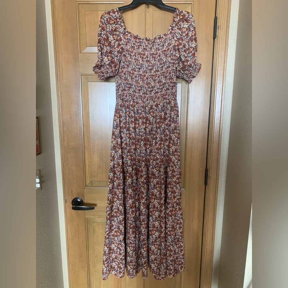 Max Studio Floral Smocked Maxi Dress